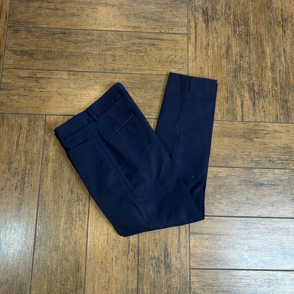 White Label The White Company Navy Blue Oxford Fit Straight Leg Pants Size 0 - Picture 8 of 10